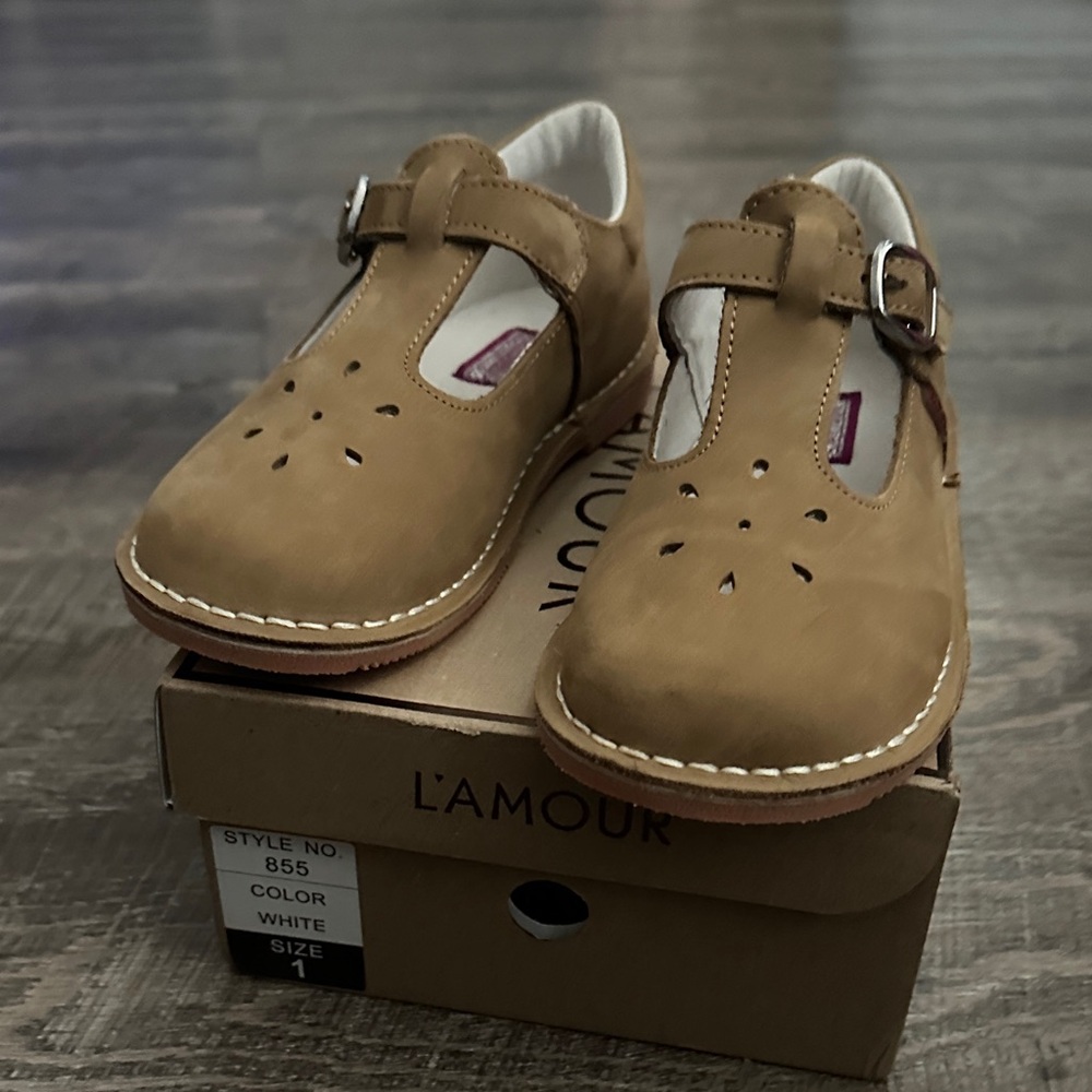 L'Amour Tan Kids Dress Shoes